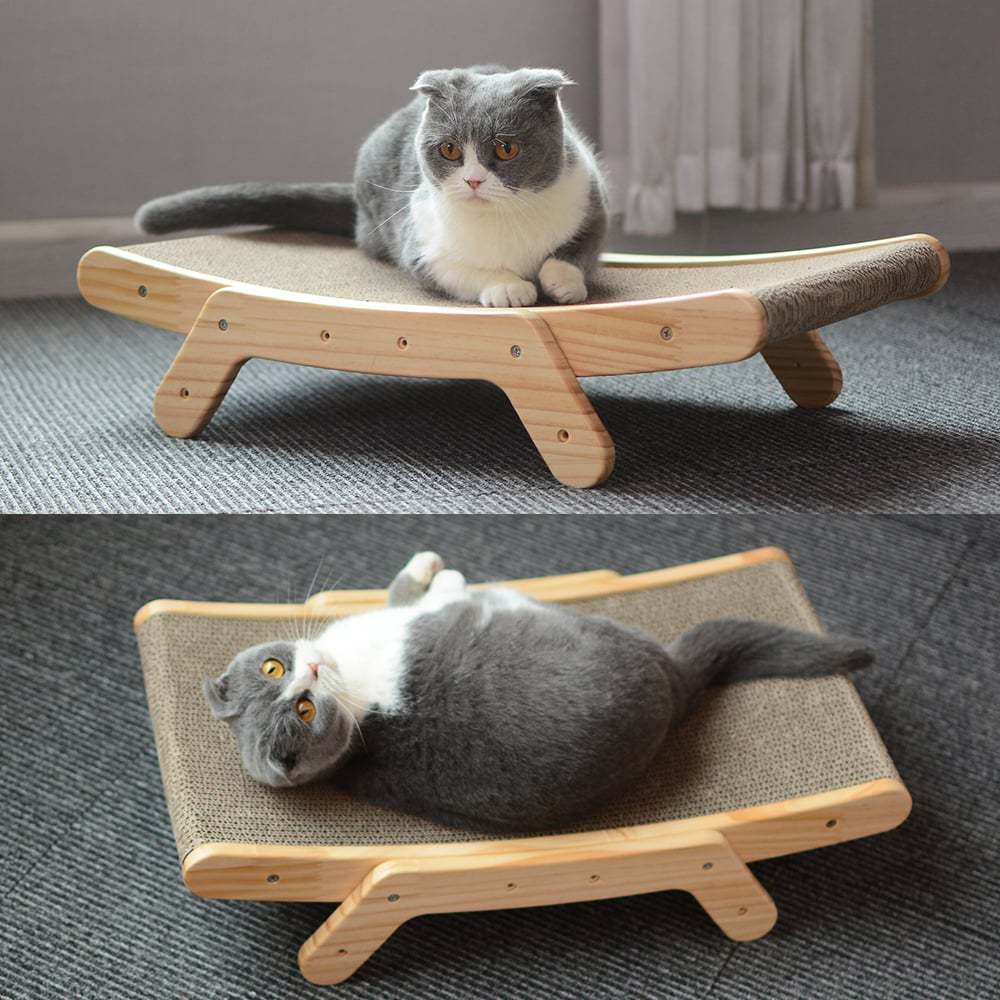 Adjustable Cat Bed with Replaceable Corrugated Scratching Pad