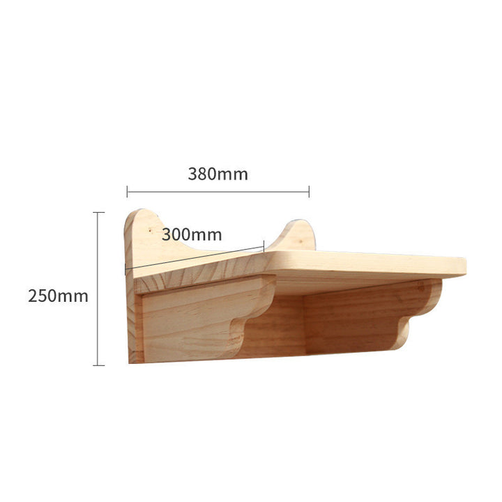 Wall-Mounted Solid Wood Cat Climbing Platform & Ladder