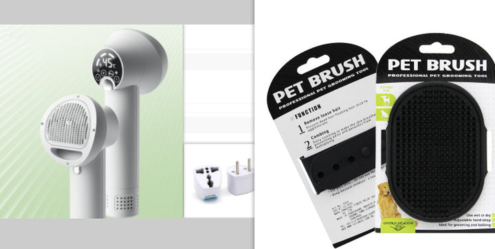 Smart Pet Hair Dryer & Comb – Silent, Safe Grooming Tool for Dogs & Cats