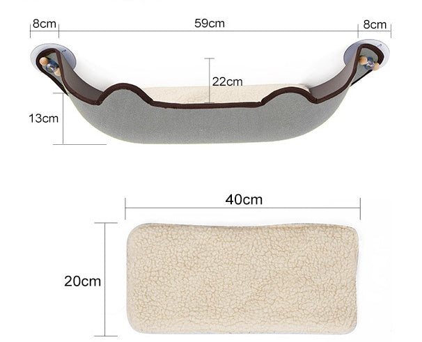 Cat Window Hammock Bed – Sunny Seat Window Sill Perch for Cats & Kittens | Strong Suction Cup Hanging Pet Resting Seat