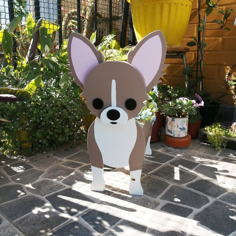 Cute Cartoon Dog Flower Pot – PVC Animal Garden Decoration & Planter Ornament