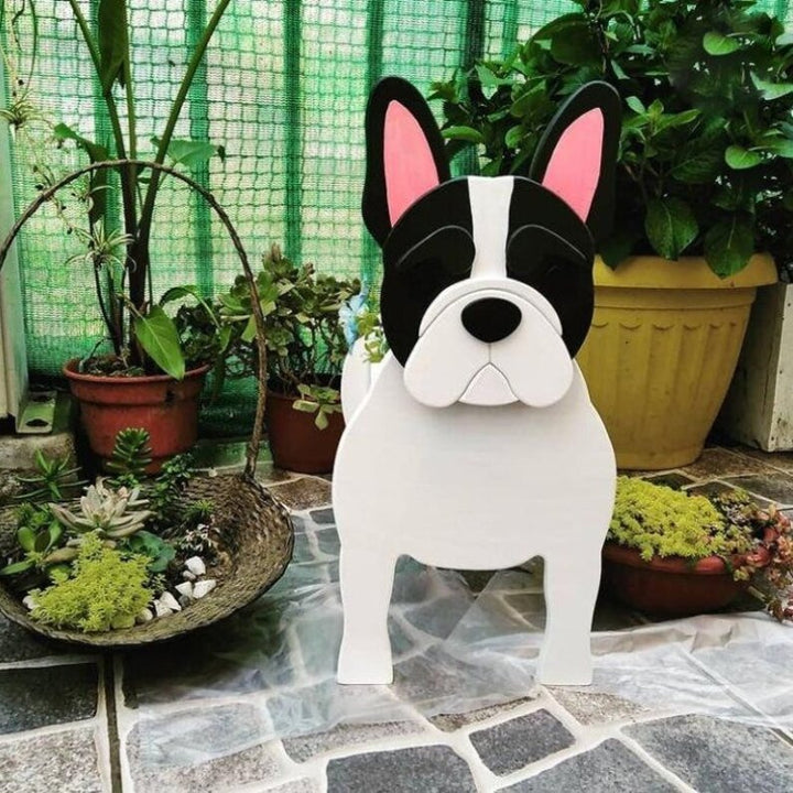 Cute Cartoon Dog Flower Pot – PVC Animal Garden Decoration & Planter Ornament