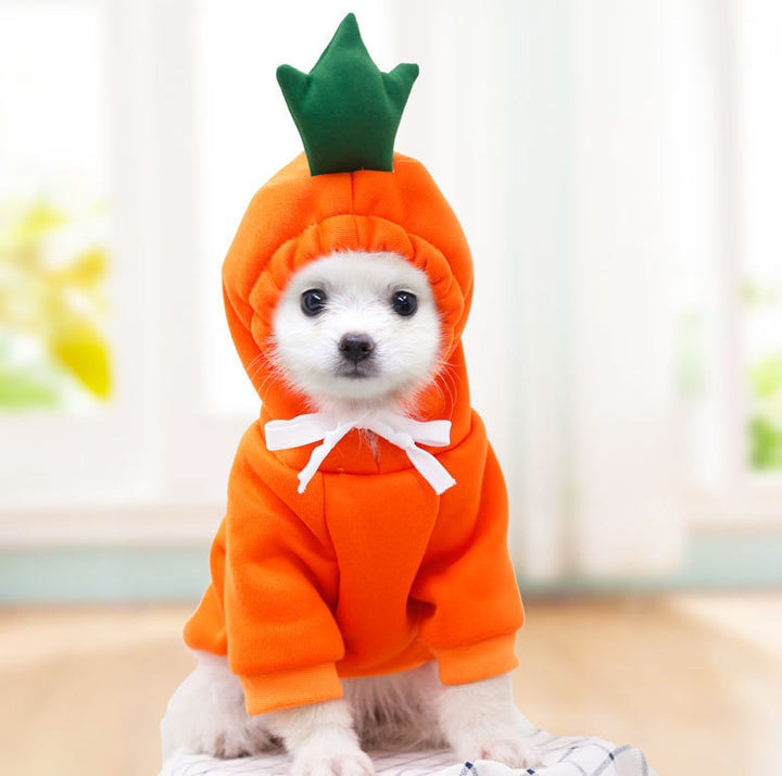 Cute Fruit Dog Hoodie – Warm Fleece Winter Clothes for Small Dogs, Cats, Chihuahua & Puppy Outfits