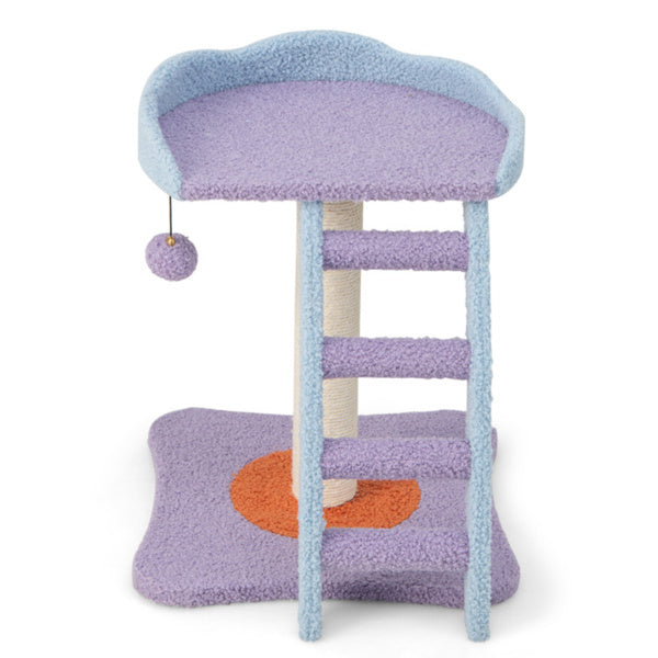 2-layer Cat Tree, Cat Climbing Frame, Plush Cat Tower And Ladder Shape