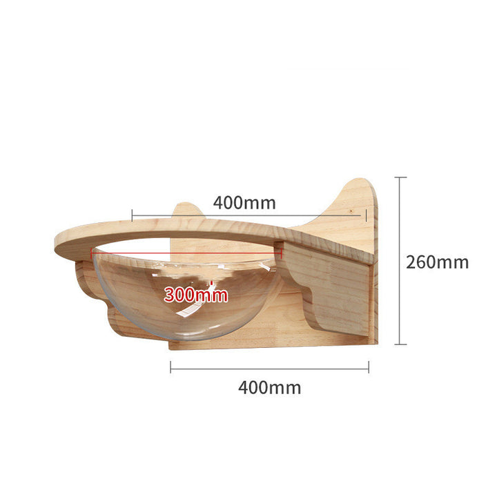 Wall-Mounted Solid Wood Cat Climbing Platform & Ladder