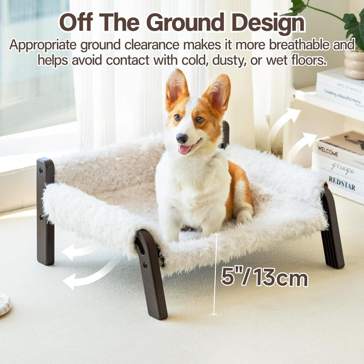 Washable Small Dog Bed For Kittens & Puppies Beige Brown