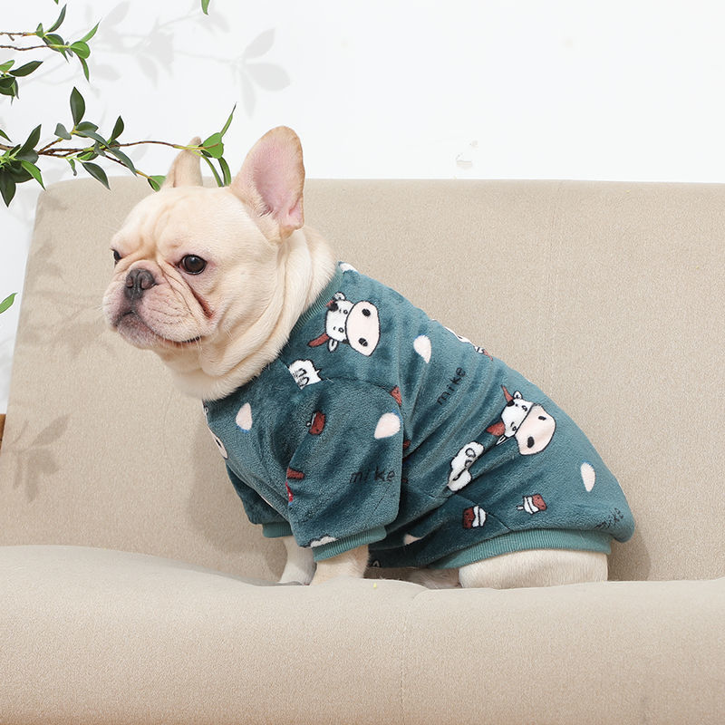 Fashion French Plush Pet Pajamas – Soft & Cozy Winter Sleepwear for Small Dogs & Cats
