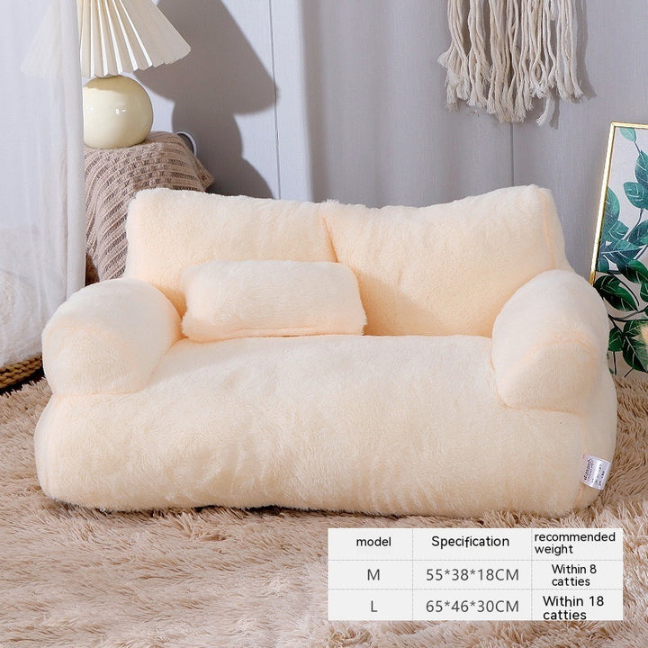 Luxury Cat Bed Sofa – Warm Plush Pet Nest for Cats & Small Dogs | Cozy Winter Puppy Bed