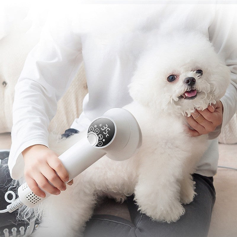 Smart Pet Hair Dryer & Comb – Silent, Safe Grooming Tool for Dogs & Cats