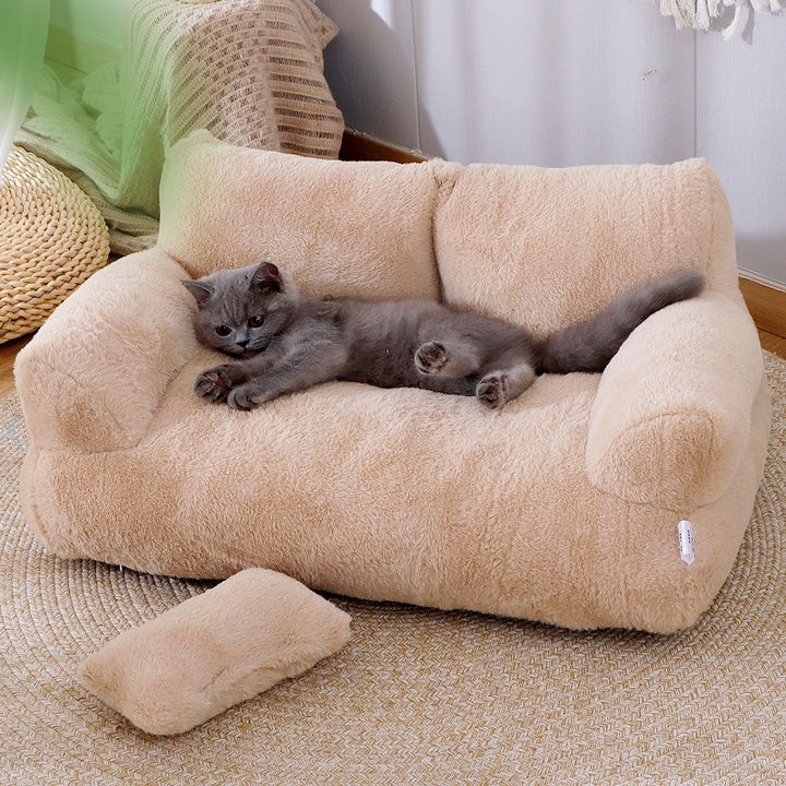 Luxury Cat Bed Sofa – Warm Plush Pet Nest for Cats & Small Dogs | Cozy Winter Puppy Bed