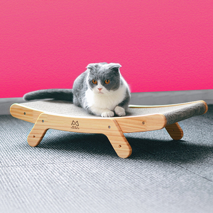 Adjustable Cat Bed with Replaceable Corrugated Scratching Pad