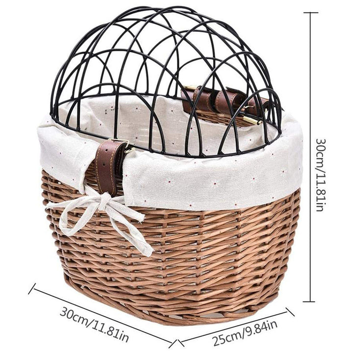 Cat & Dog Bicycle Wicker Handlebar Basket