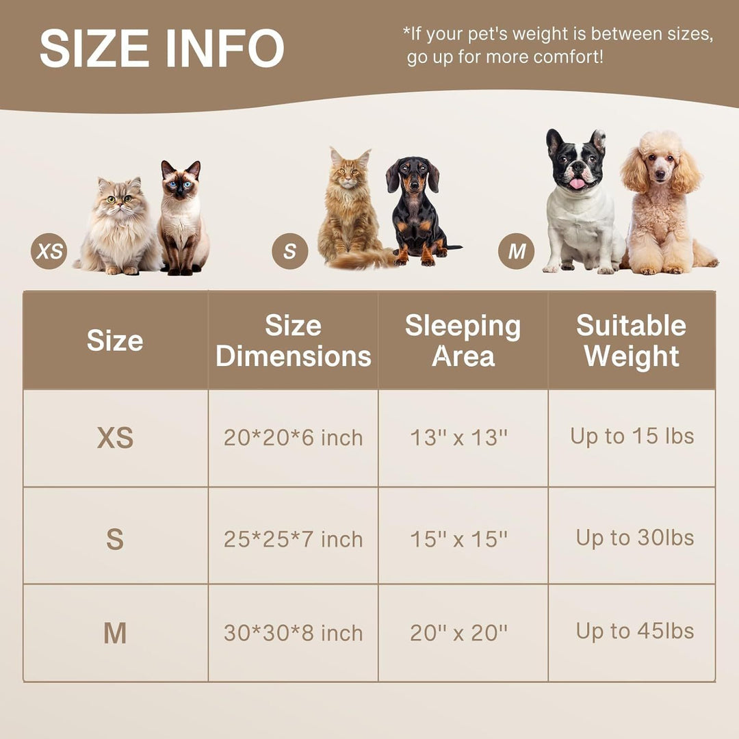 MEWOOFUN Donut Cat Bed – Fluffy Washable Round Calming Bed for Indoor Cats, Kittens & Small Dogs | Soft Plush Non-Slip Pet Bed (Light Brown)