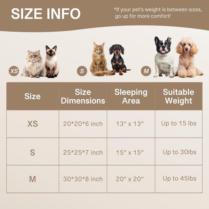 MEWOOFUN Donut Cat Bed – Fluffy Washable Round Calming Bed for Indoor Cats, Kittens & Small Dogs | Soft Plush Non-Slip Pet Bed (Light Brown)