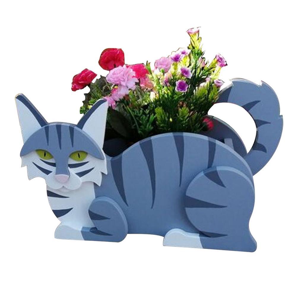 Cute Cartoon Dog Flower Pot – PVC Animal Garden Decoration & Planter Ornament