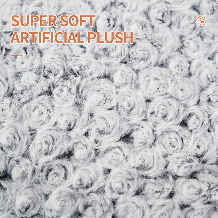 Swirl Rose Velvet Dog Bed – Calming Sofa Bed with Removable Cushion | Anti-Anxiety Pet Bed for Small & Medium Dogs & Cats, Machine Washable