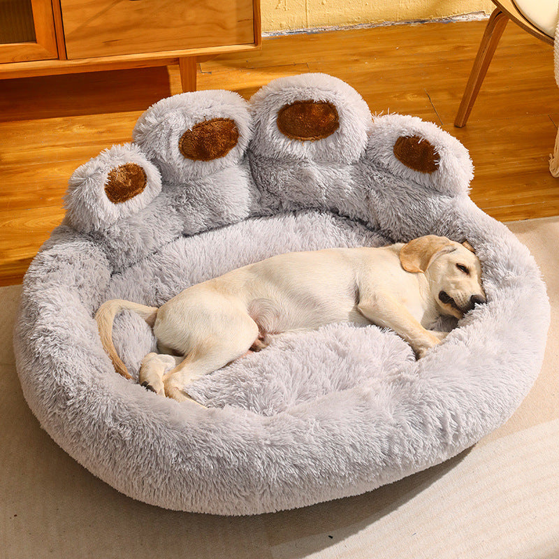 Warm Fleece-Lined Dog Bed Sofa – Cozy Kennel Mattress for Medium & Large Dogs | Soft Plush Pet Couch for Corgi, Golden Retriever & More
