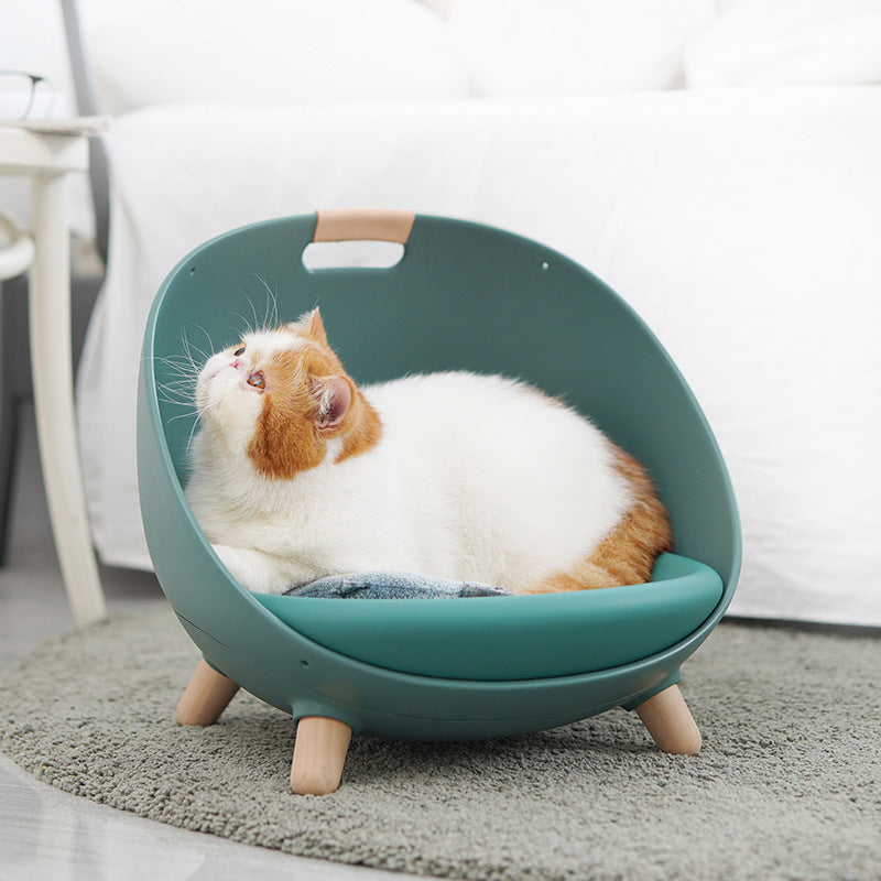 Four Seasons Cat & Small Dog Pet Bed – Soft Plush Nest for Indoor Cats, Puppies & Small Pets | Warm & Breathable All-Season Pet Cushion