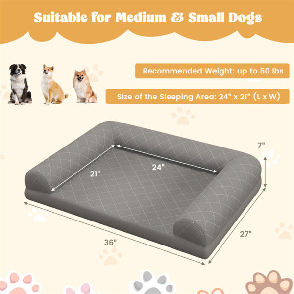 36" Orthopedic Memory Foam Dog Bed – Supportive Washable Pet Mattress for Medium & Large Dogs | Amazon Shipping Only (No Weekend Delivery)