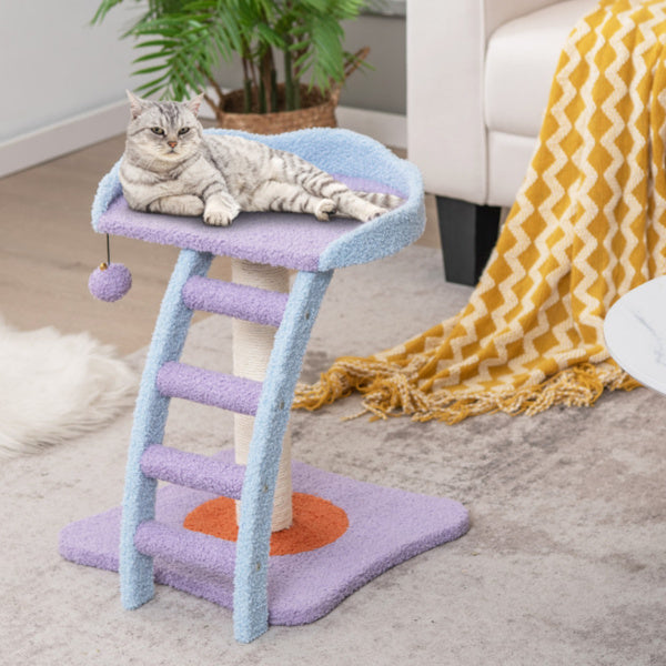 2-layer Cat Tree, Cat Climbing Frame, Plush Cat Tower And Ladder Shape