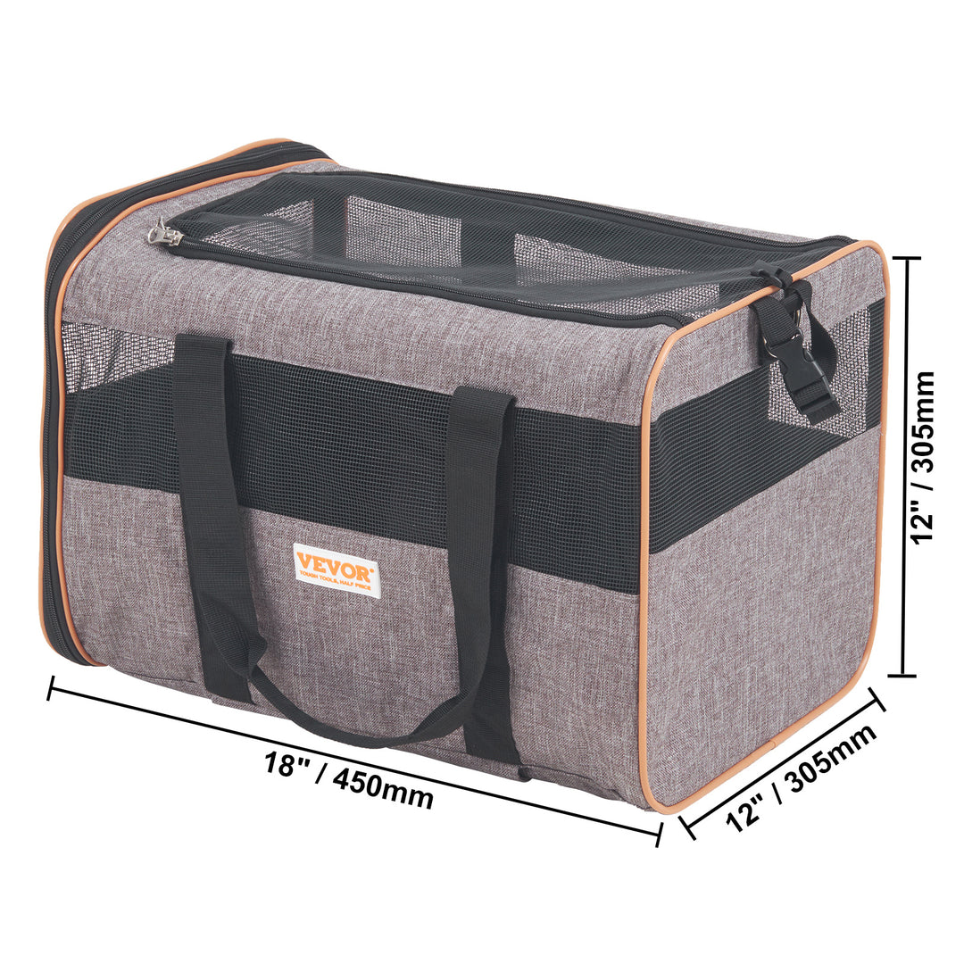 VEVOR Cat & Dog Carrier With Wheels – Airline Approved Rolling Pet Travel Bag with Telescopic Handle, Shoulder Strap & Folding Bowl (Pets Under 22 lbs, Grey)