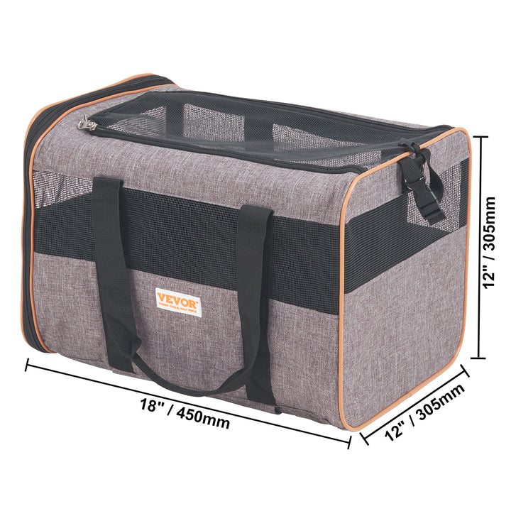 VEVOR Cat & Dog Carrier With Wheels – Airline Approved Rolling Pet Travel Bag with Telescopic Handle, Shoulder Strap & Folding Bowl (Pets Under 22 lbs, Grey)