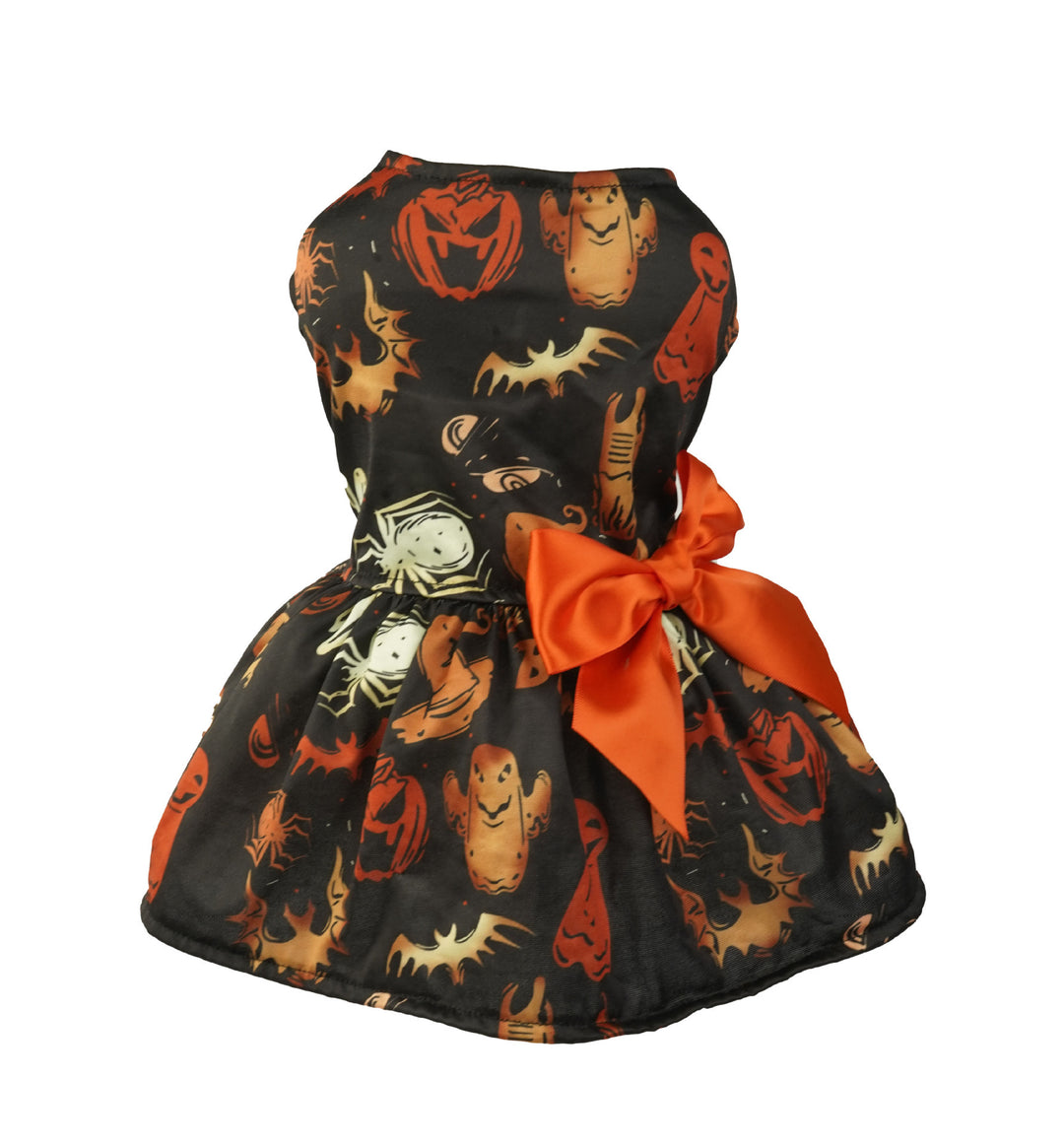 Halloween Dog Costume Dress for Small Dogs – Pumpkin Print Mesh Outfit for Chihuahua, Yorkie & Cats | Cute Pet Party Clothing