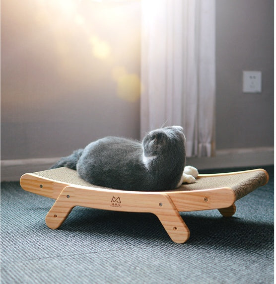 Adjustable Cat Bed with Replaceable Corrugated Scratching Pad