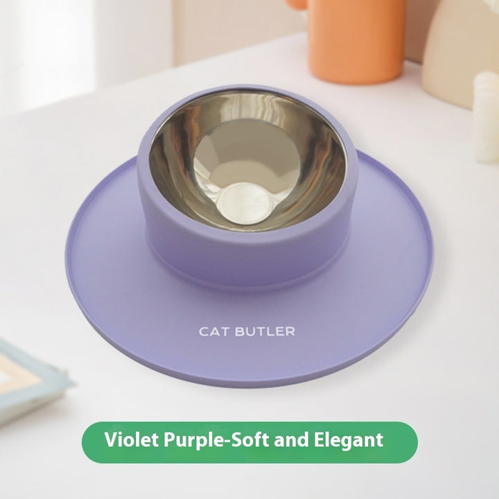 Non-Slip Silicone & Stainless Steel Pet Bowl – Leak-Proof for Cats & Dogs