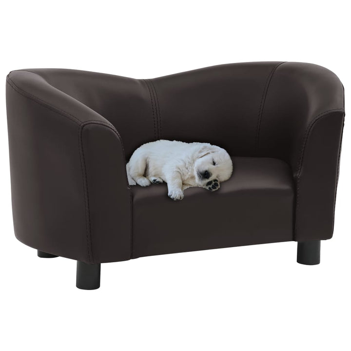 vidaXL Dog Sofa Dog Bed Foam Pet Puppy Couch with Washable Cover Faux Leather-4
