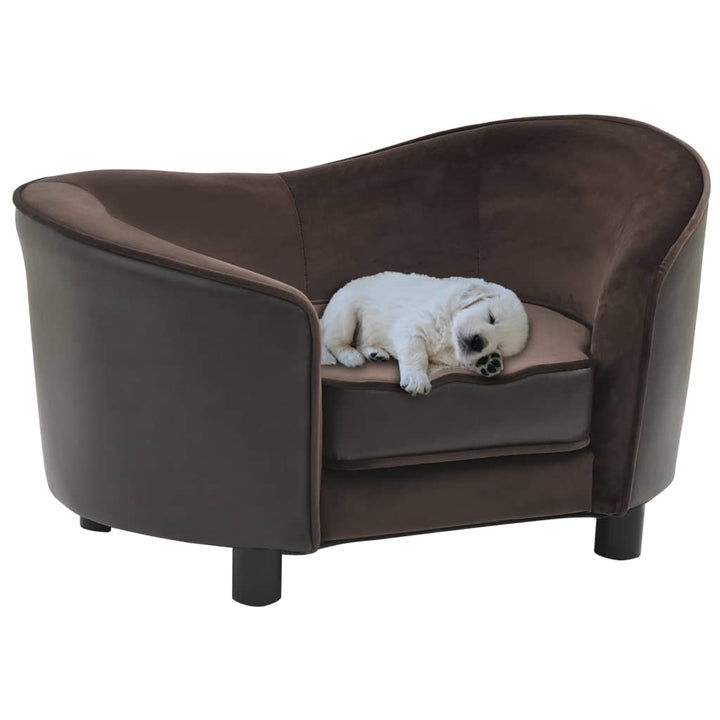 vidaXL Dog Sofa Puppy Couch Bed with Washable Cover Plush and Faux Leather-6
