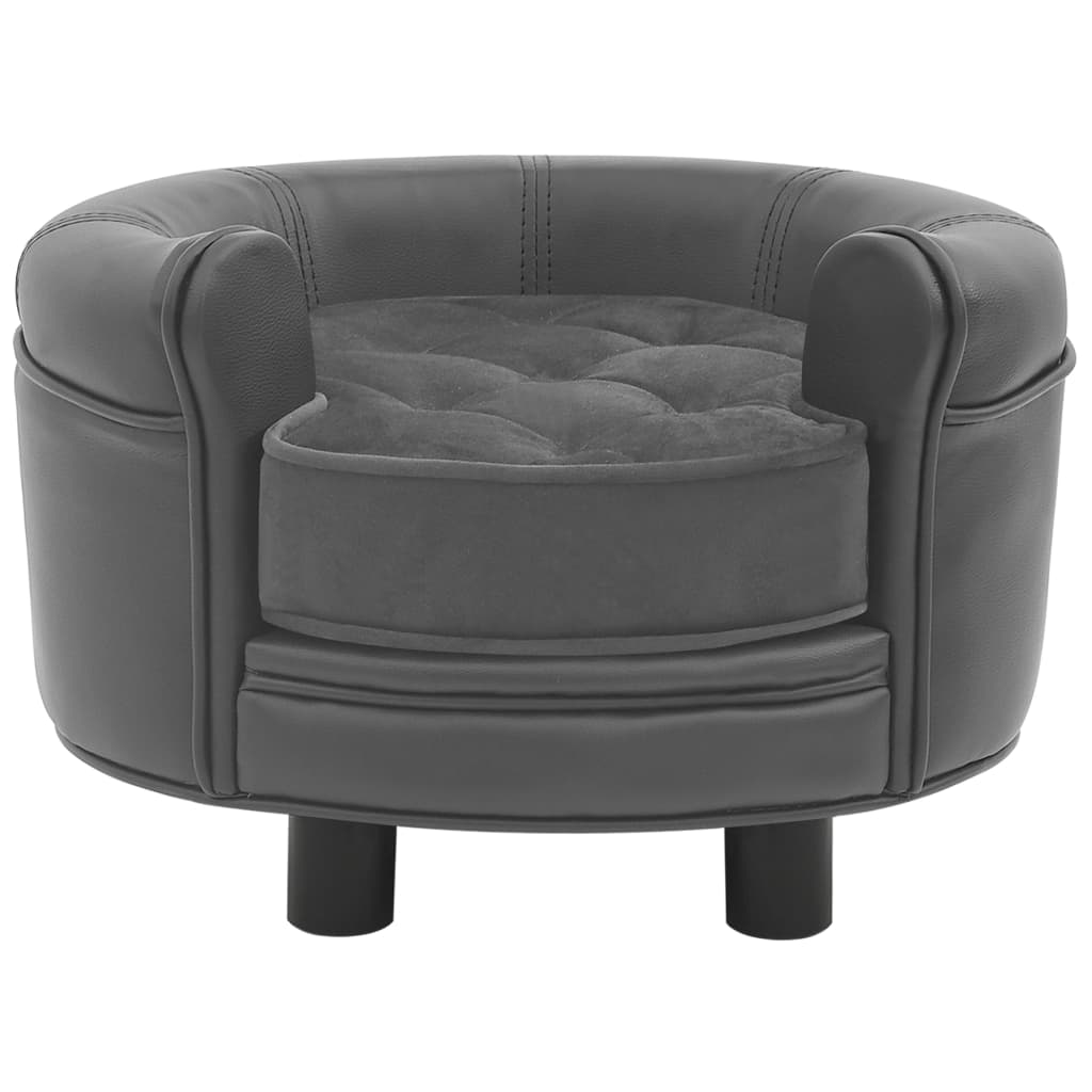 vidaXL Dog Sofa Puppy Couch Bed with Washable Cover Plush and Faux Leather-3
