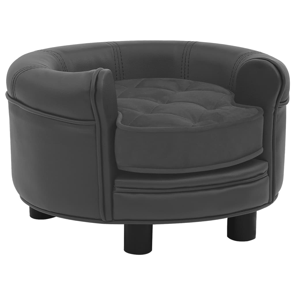 vidaXL Dog Sofa Puppy Couch Bed with Washable Cover Plush and Faux Leather-0