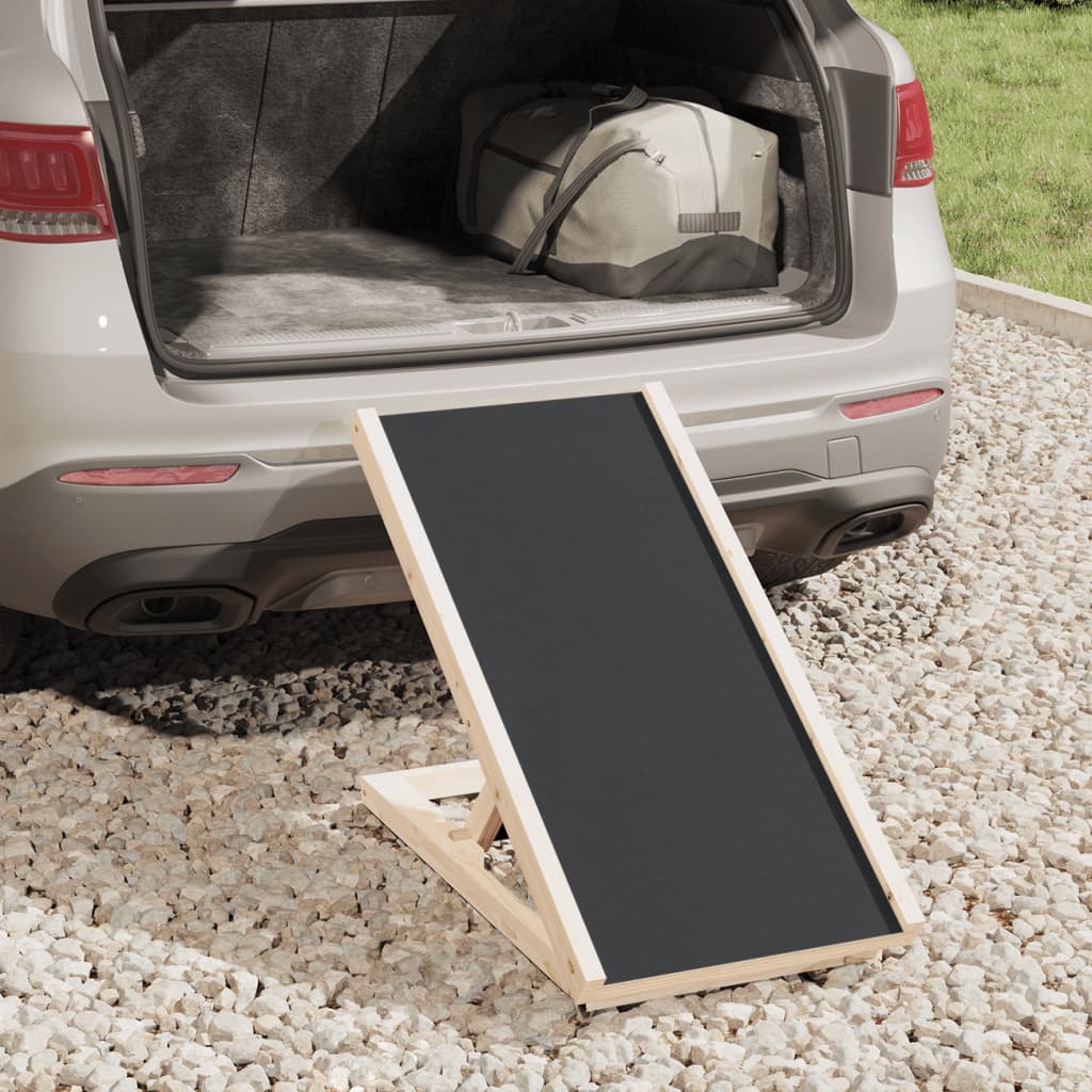 vidaXL Dog Ramp Foldable Adjustable Canine Ramp for Car Bed Solid Wood Fir-0