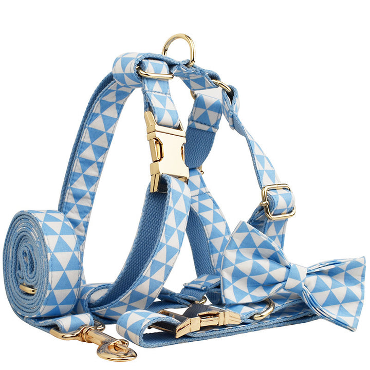 Blue Triangular Rope Bow Vest for Dogs