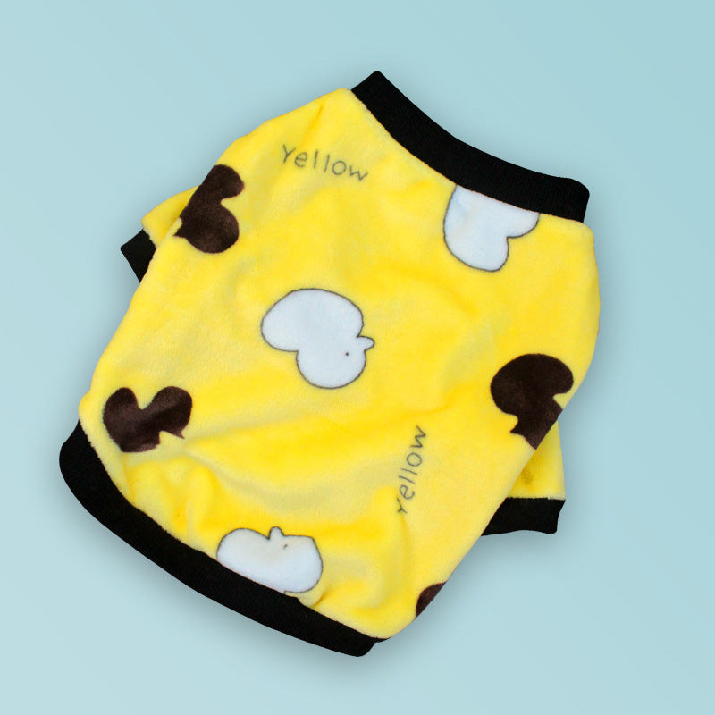 French Style Winter Dog Pajamas – Warm Plush Pet Clothes for Corgis & Small Dogs