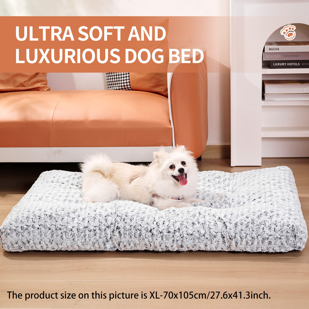 Washable Dog Bed Deluxe Plush Dog Crate Bed,,Rose Velvet Dog Beds For Small, Medium, Large Dogs