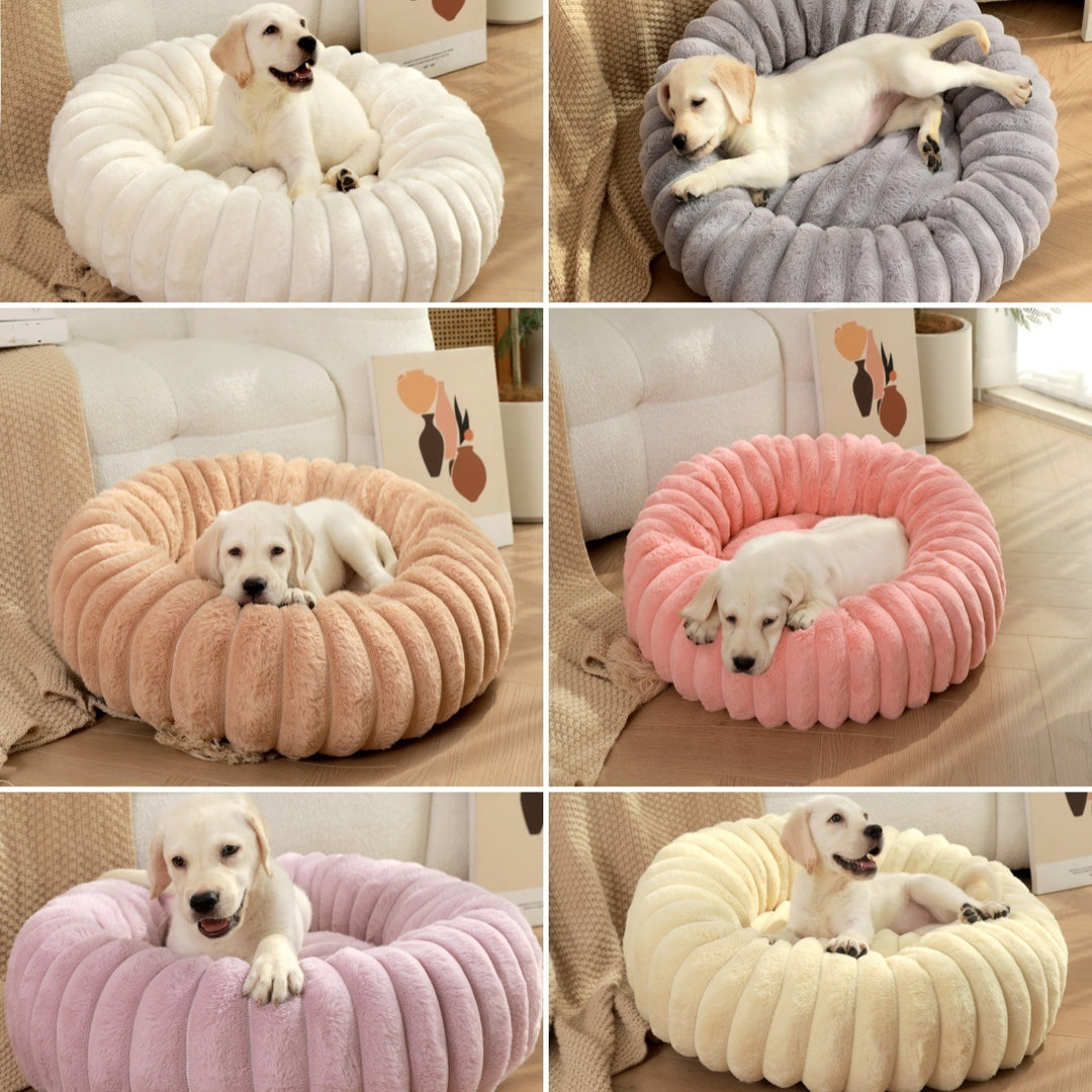 Long Plush Round Cat Nest & Winter Warm Dog Be