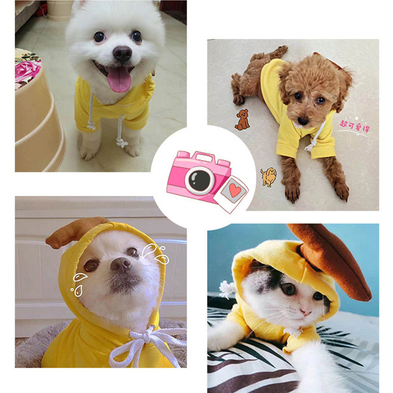 Cute Fruit Dog Hoodie – Warm Fleece Winter Clothes for Small Dogs, Cats, Chihuahua & Puppy Outfits