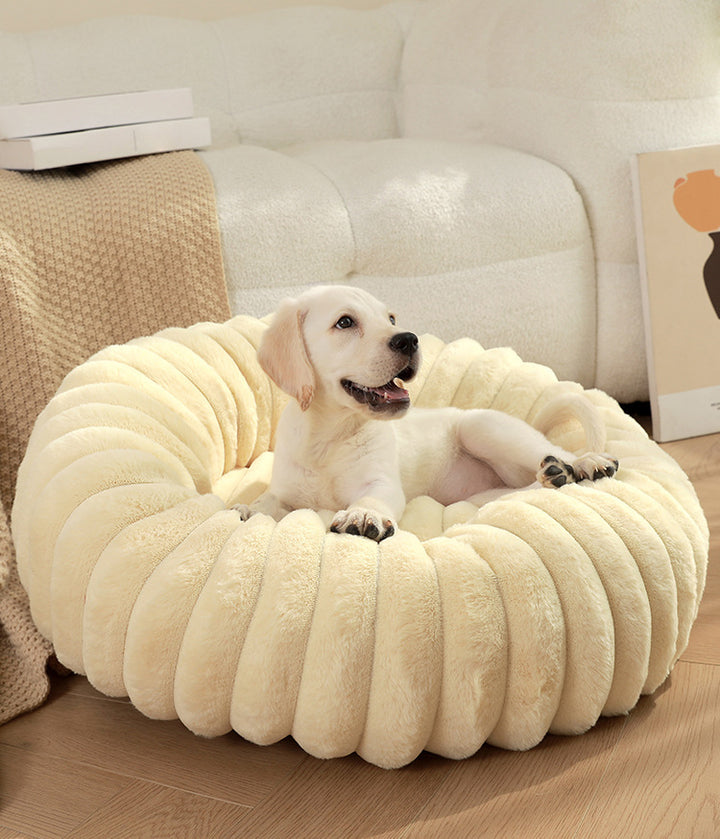 Long Plush Round Cat Nest & Winter Warm Dog Be