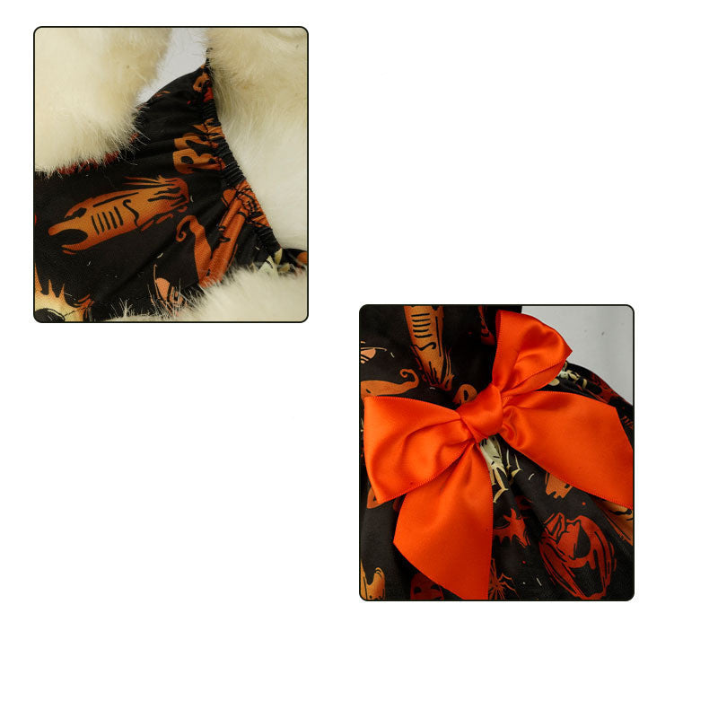 Halloween Dog Costume Dress for Small Dogs – Pumpkin Print Mesh Outfit for Chihuahua, Yorkie & Cats | Cute Pet Party Clothing