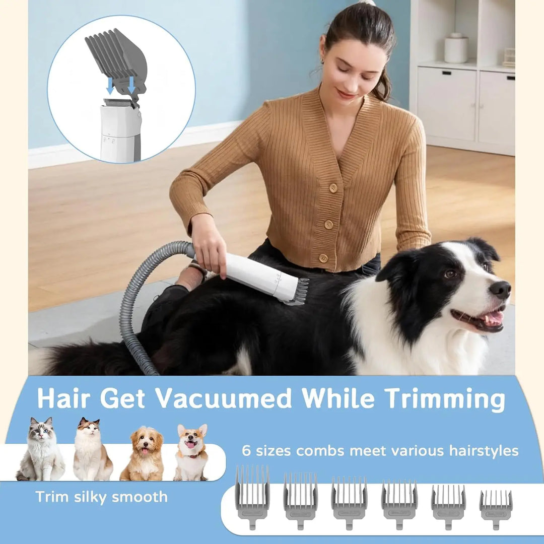 7-in-1 Dog Grooming Vacuum Kit with Clippers and Trimmer
