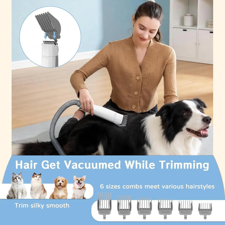 7-in-1 Dog Grooming Vacuum Kit with Clippers and Trimmer