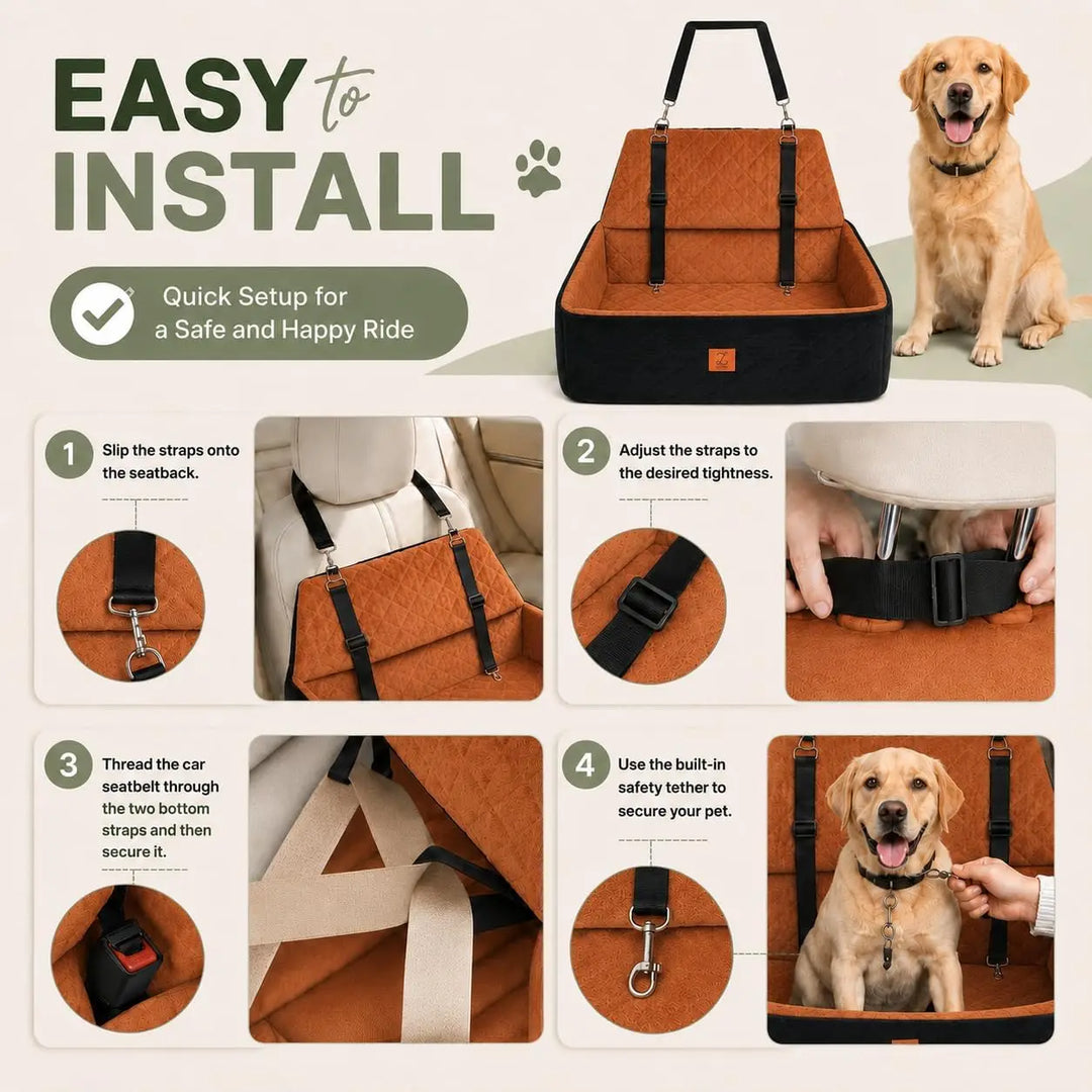 ZVRPET Dog Car Seat Cover for Large Dogs Up to 65 lbs