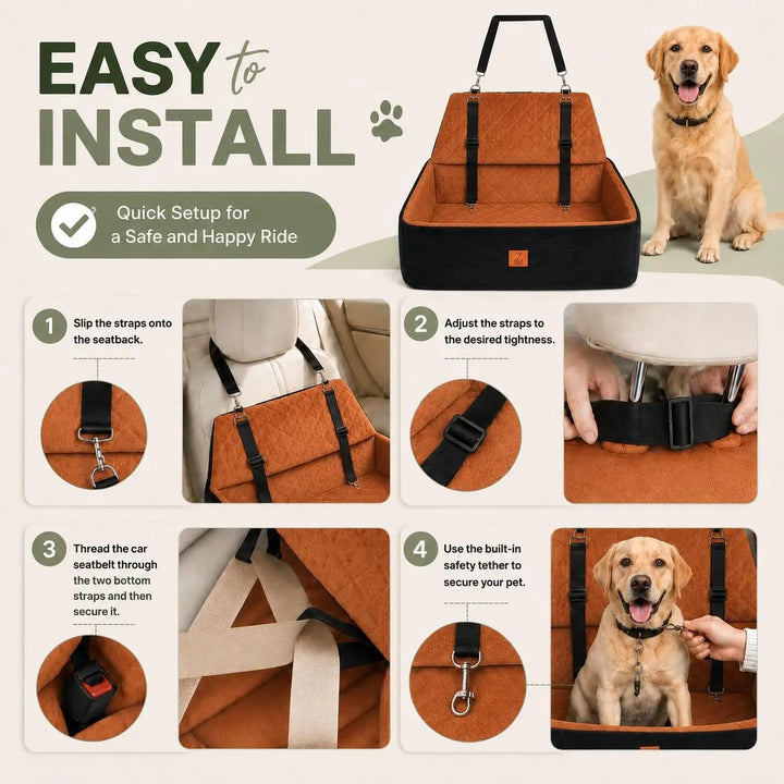 ZVRPET Dog Car Seat Cover for Large Dogs Up to 65 lbs