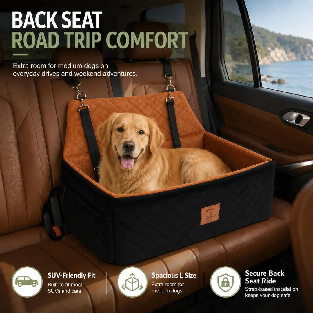 ZVRPET Dog Car Seat Cover for Large Dogs Up to 65 lbs