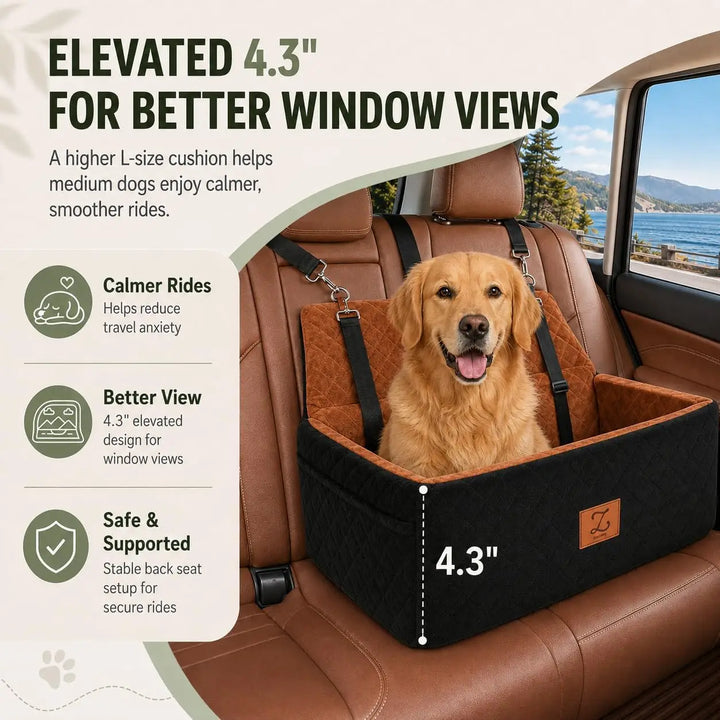 ZVRPET Dog Car Seat Cover for Large Dogs Up to 65 lbs