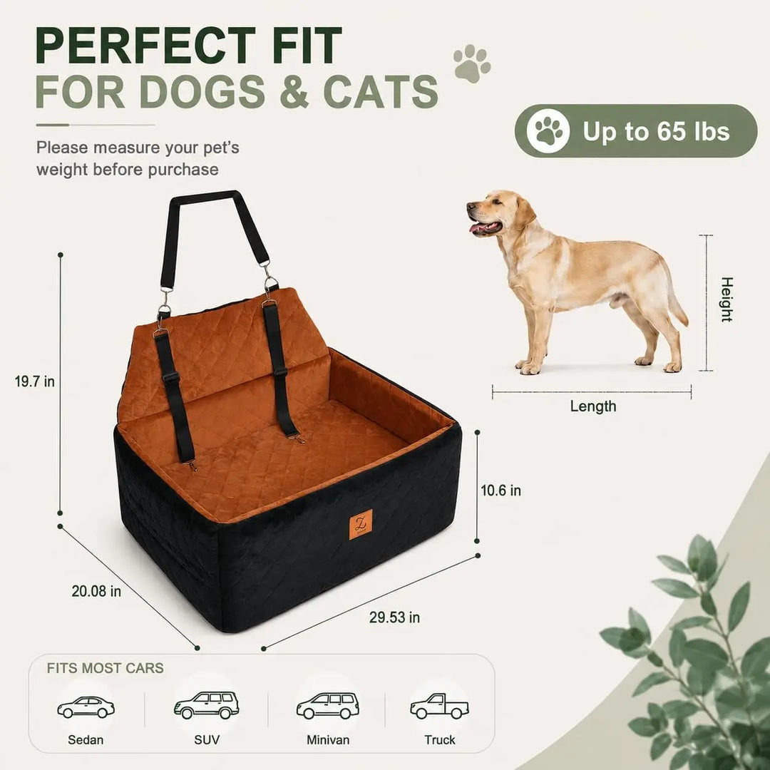 ZVRPET Dog Car Seat Cover for Large Dogs Up to 65 lbs