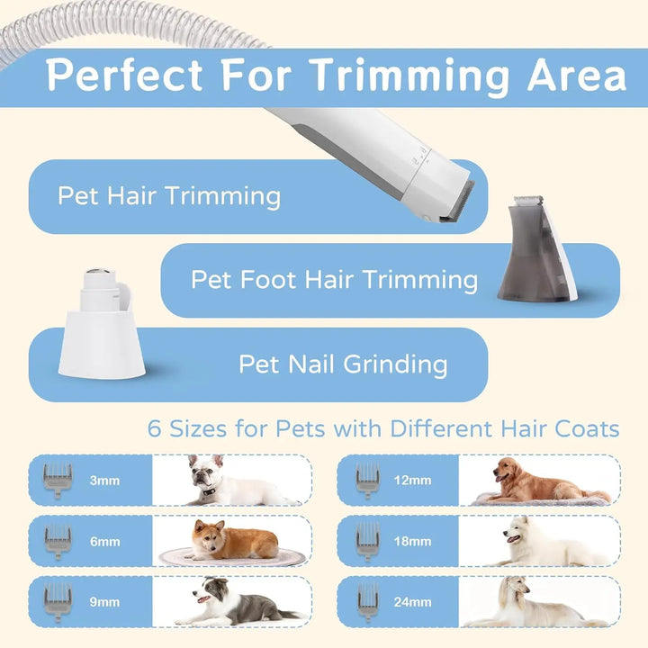 7-in-1 Dog Grooming Vacuum Kit with Clippers and Trimmer