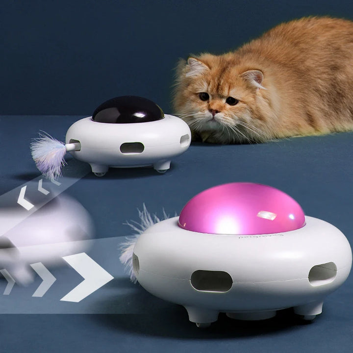 USB Rechargeable UFO Interactive Smart Cat Toy Turntable